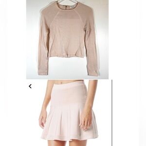 Parker Boreray Knit Pink Blush Fit and Flare Skater Skirt and Sweater Top Set